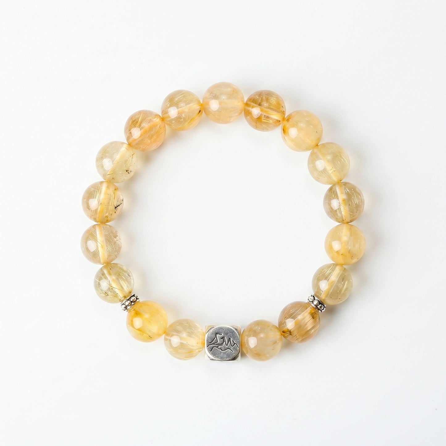 Bastion earth crystal bracelet — yellow hematoid and golden rutilated quartz — shields wealth, grounds growth — Leymen Jewels