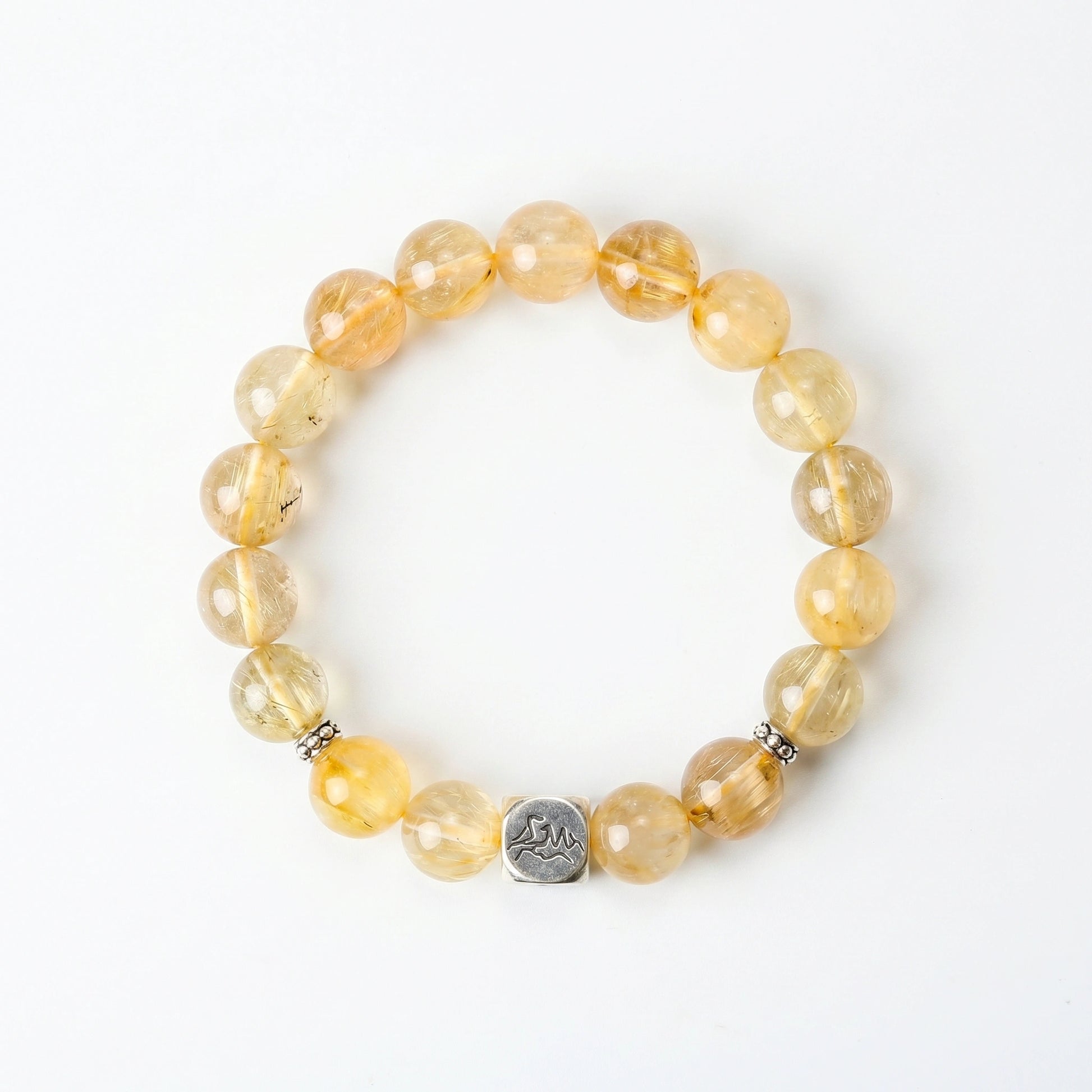 Bastion earth crystal bracelet — yellow hematoid and golden rutilated quartz — shields wealth, grounds growth — Leymen Jewels