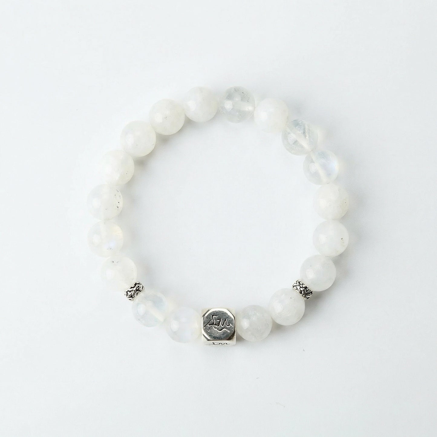 Clarity metal crystal bracelet — snow quartz and blue moonstone — clears mental fog and encourages calm decisions — Leymen Jewels