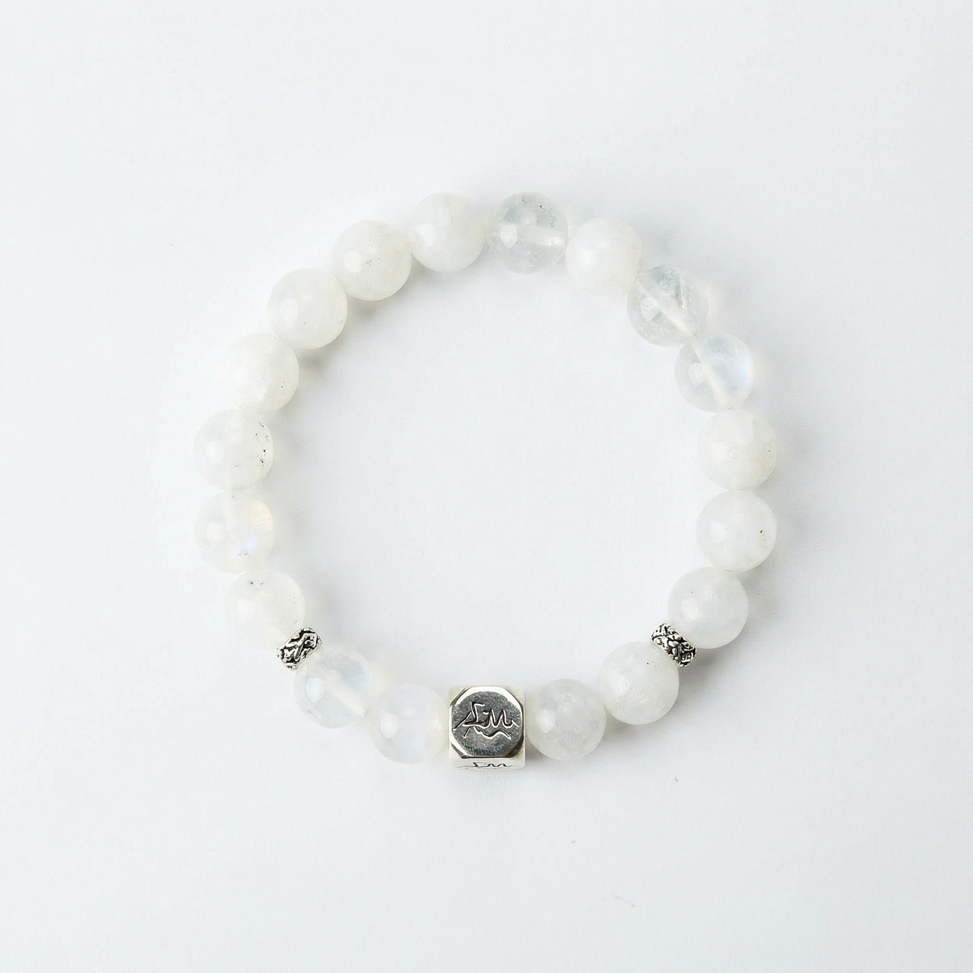 Clarity metal crystal bracelet — snow quartz and blue moonstone — clears mental fog and encourages calm decisions — Leymen Jewels