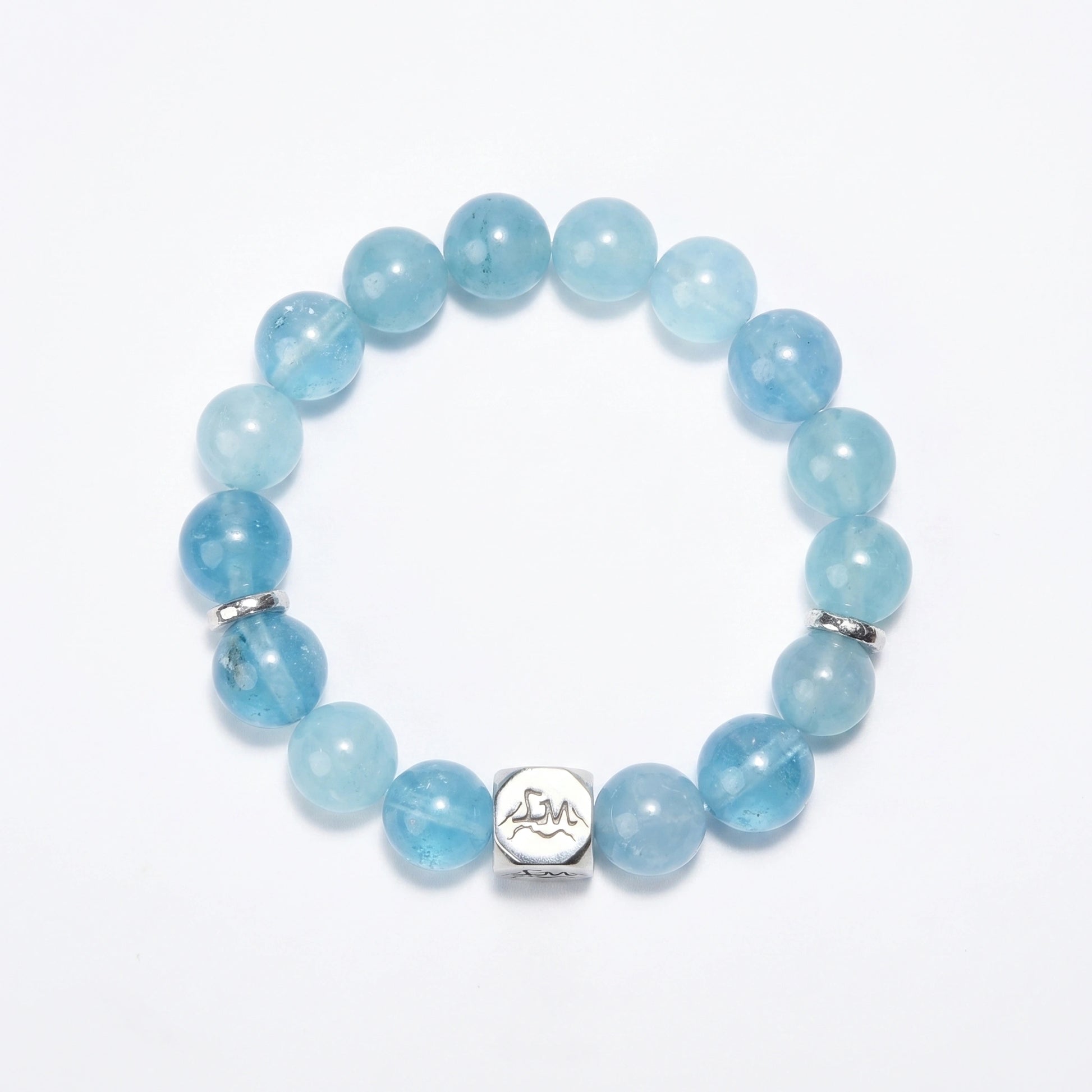 Concord water crystal bracelet — light and dark aquamarine — soothes stress and enables calm confident decisions — Leymen Jewels

