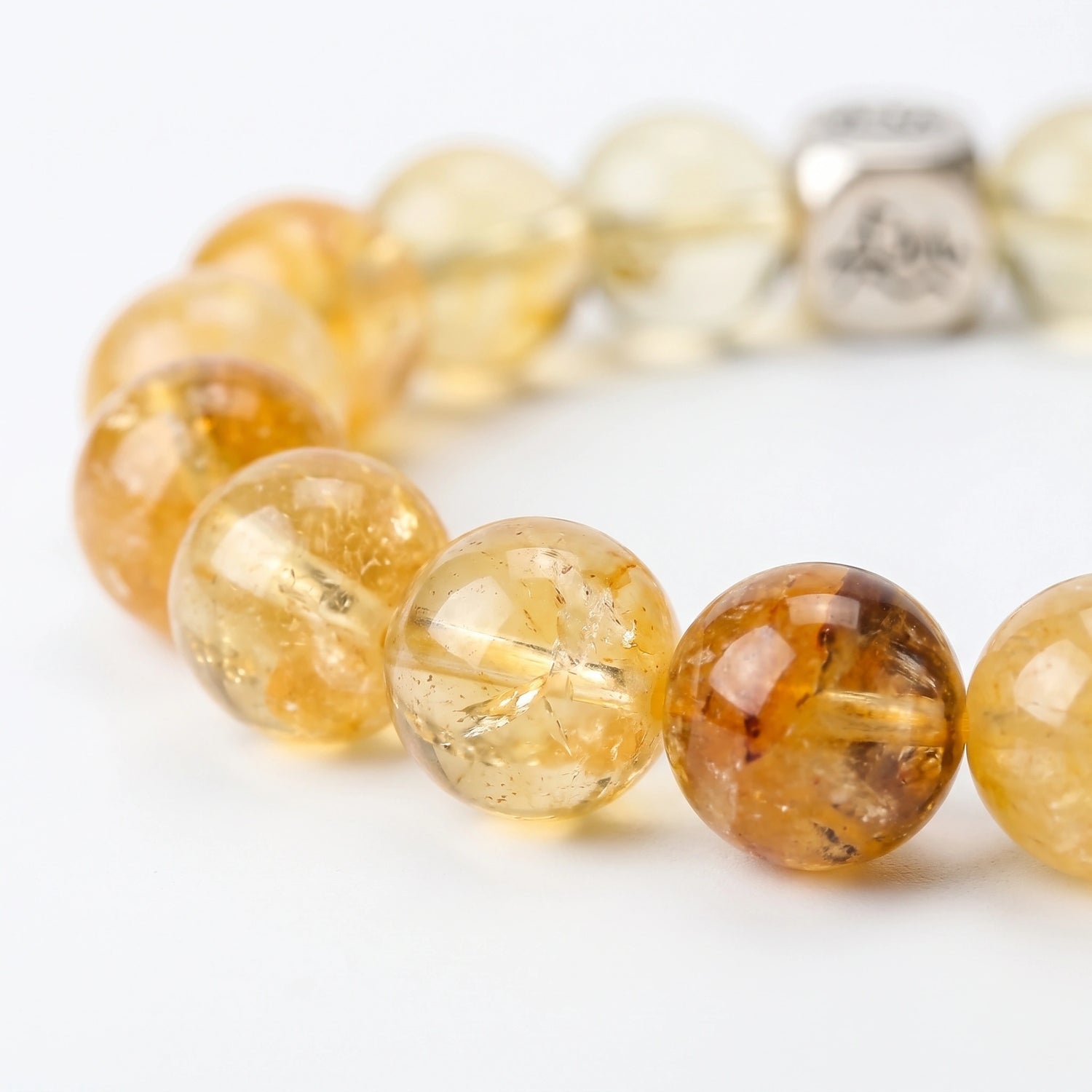 Fortune Earth bracelet macro detail, Citrine and Yellow Hematoid Quartz — Leymen Jewels