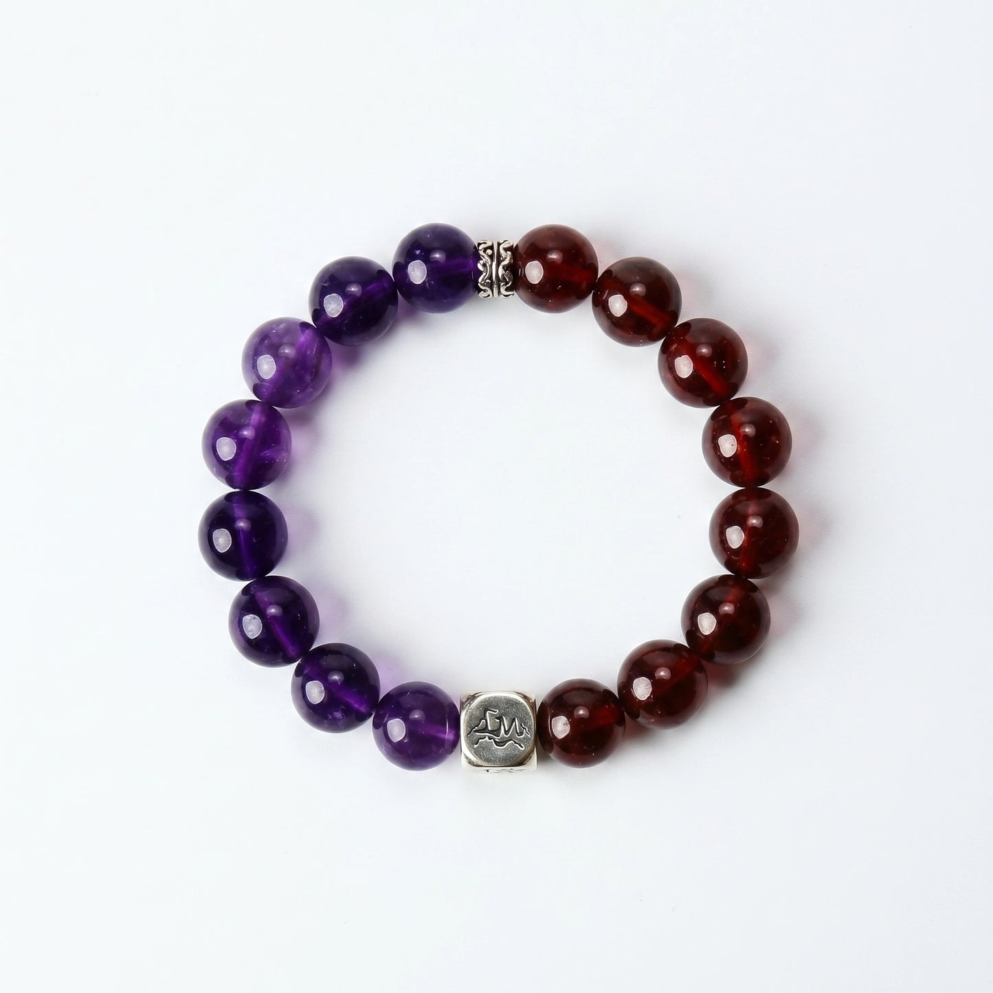 Ignis fire crystal bracelet — amethyst and orange garnet — ignites passion and boosts creative confidence — Leymen Jewels