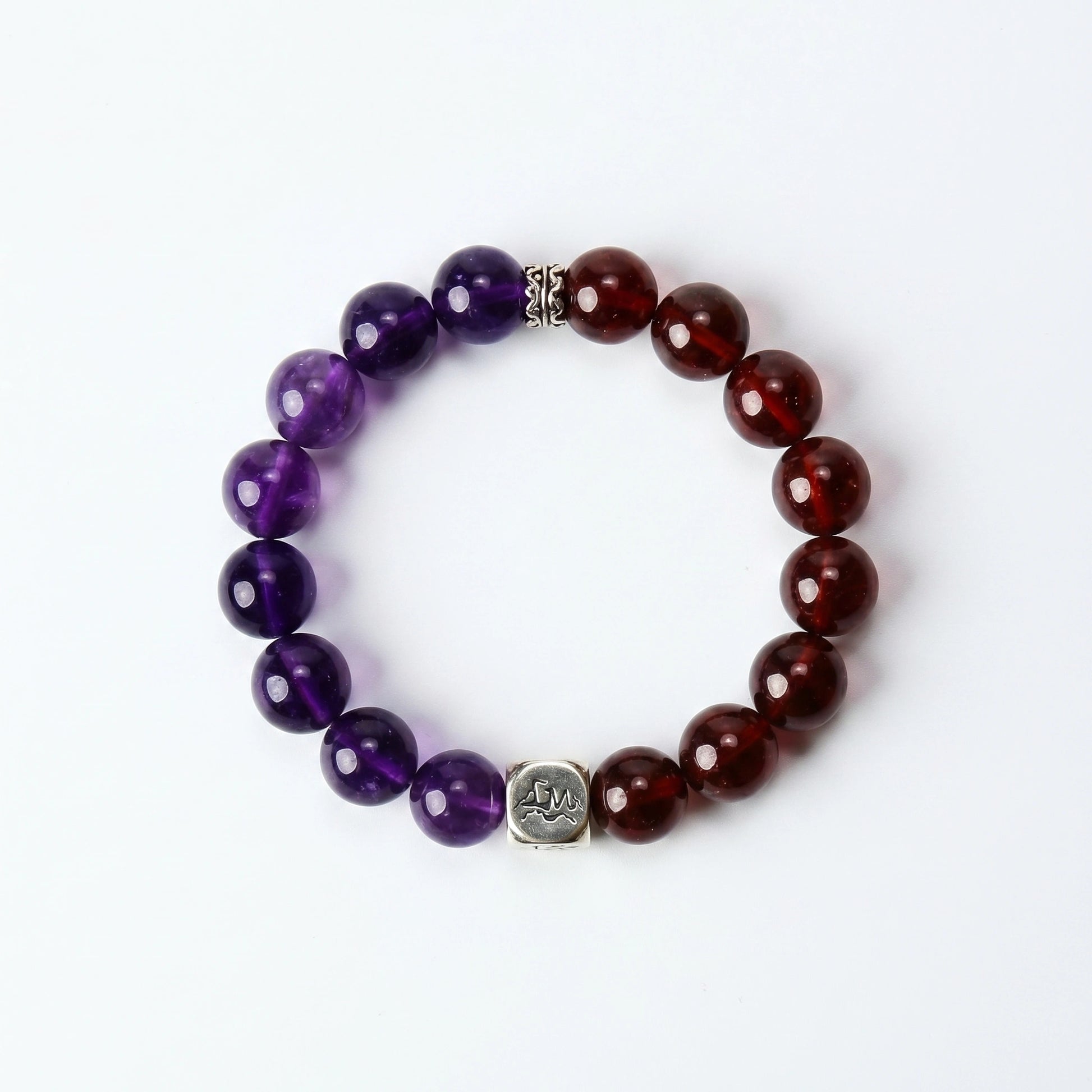 Ignis fire crystal bracelet — amethyst and orange garnet — ignites passion and boosts creative confidence — Leymen Jewels