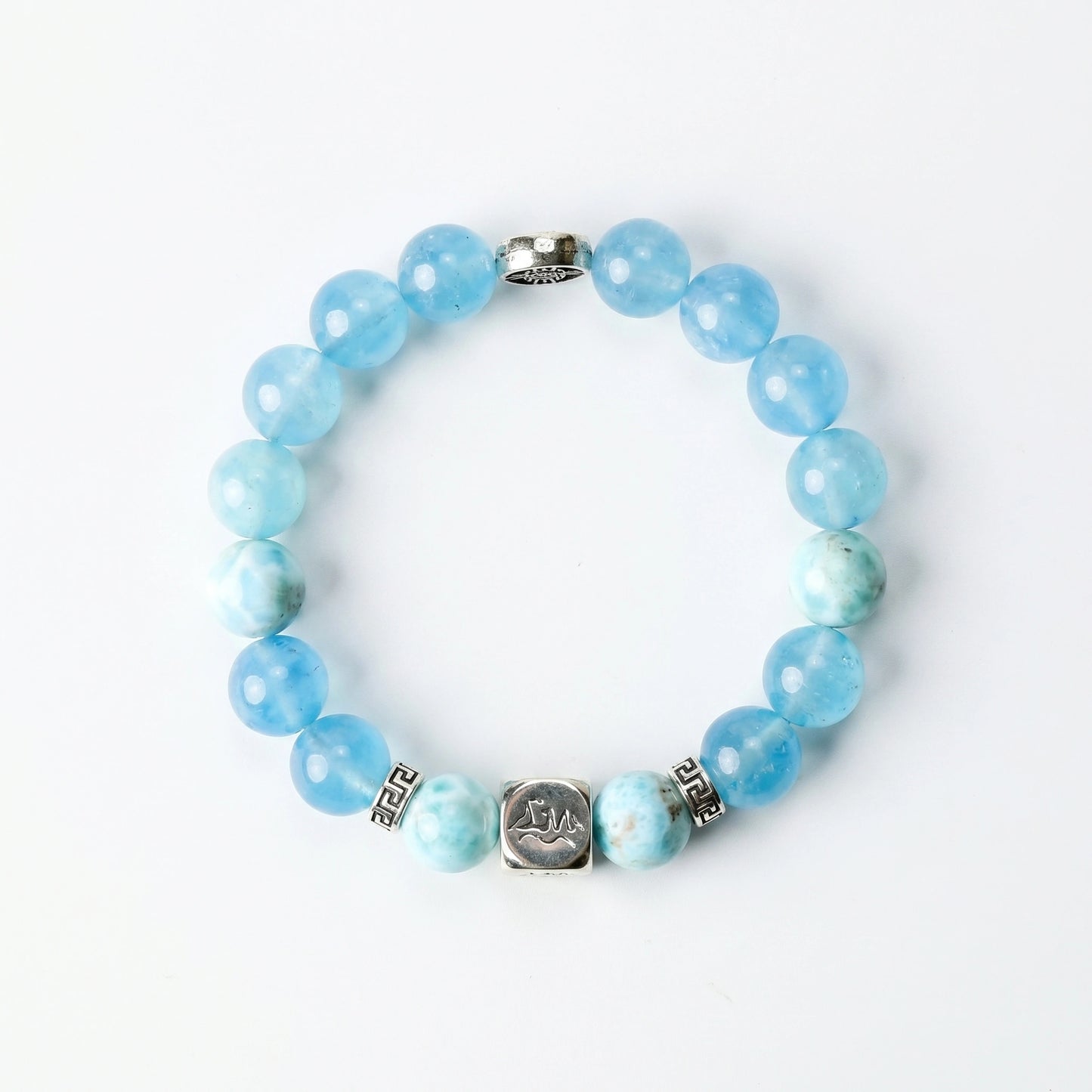 Mariner water crystal bracelet — larimar and dark aquamarine — deepens intuition and enables confident decisions — Leymen Jewels