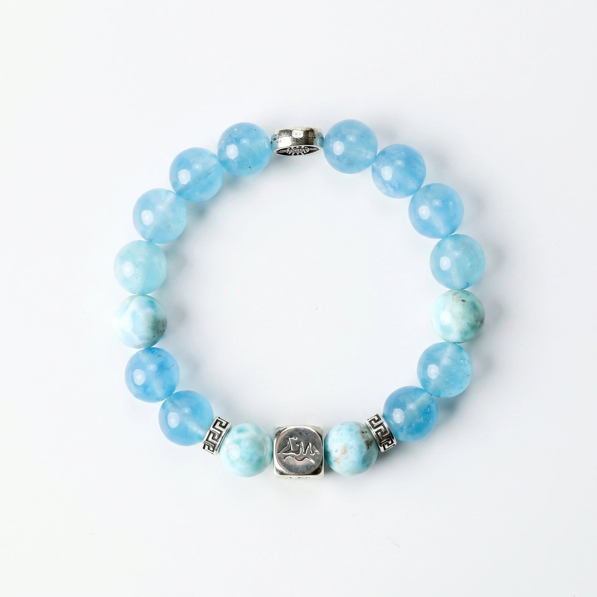 Mariner water crystal bracelet — larimar and dark aquamarine — deepens intuition and enables confident decisions — Leymen Jewels