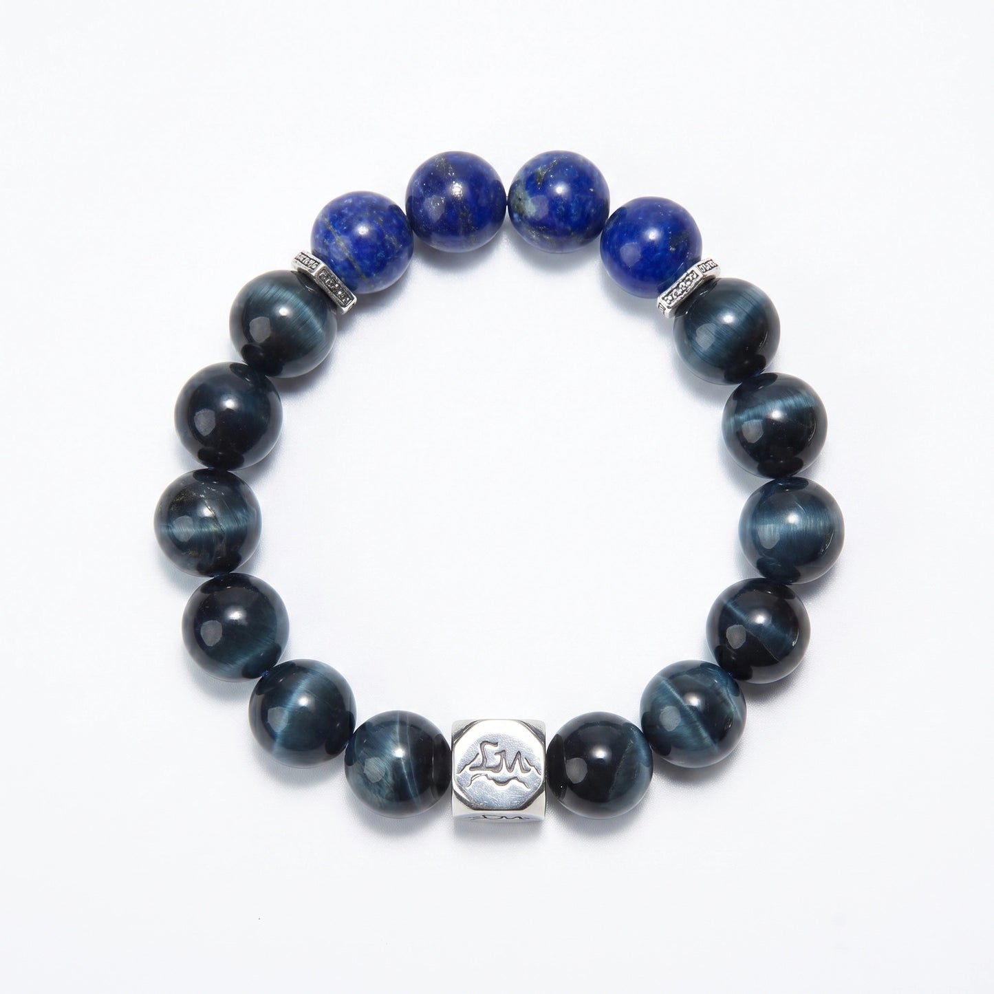 Oracle water crystal bracelet — lapis lazuli and blue tiger's eye — enhances truth and shields against envy — Leymen Jewels