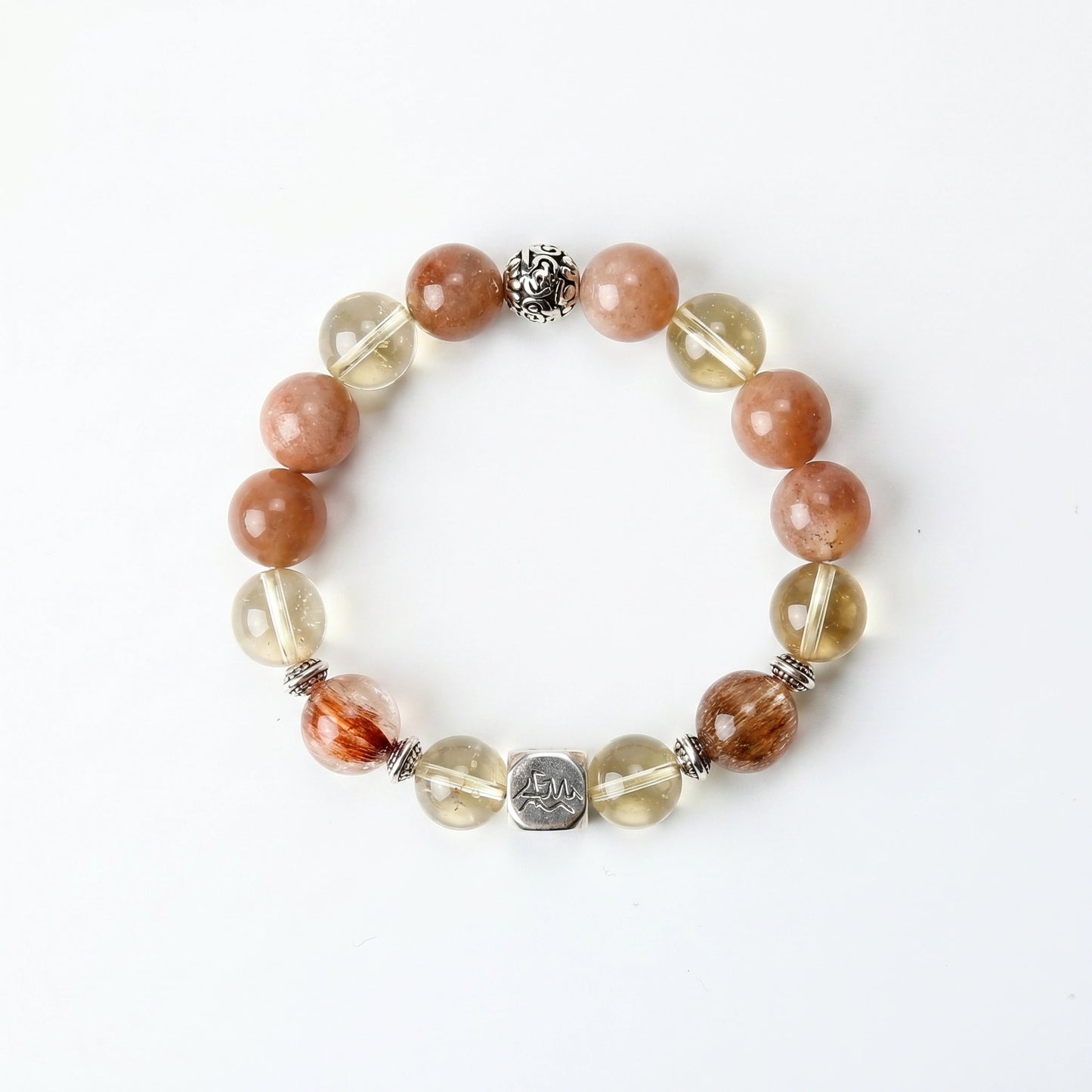 Radiance earth crystal bracelet — citrine and sunstone — solar leadership and grounded abundance — Leymen Jewels