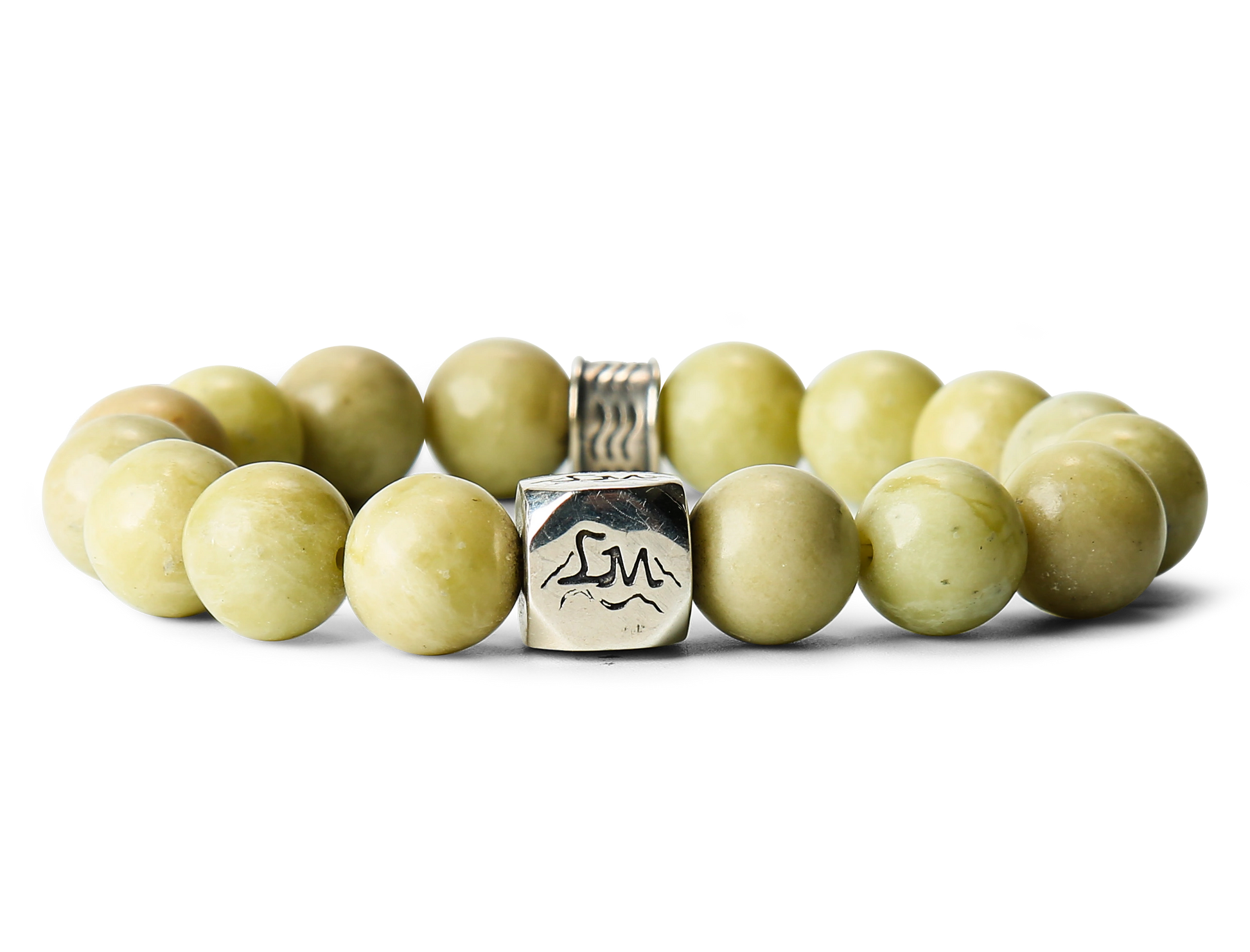 Sentinel earth crystal bracelet — blue pyrophyllite — front detail — Leymen Jewels
