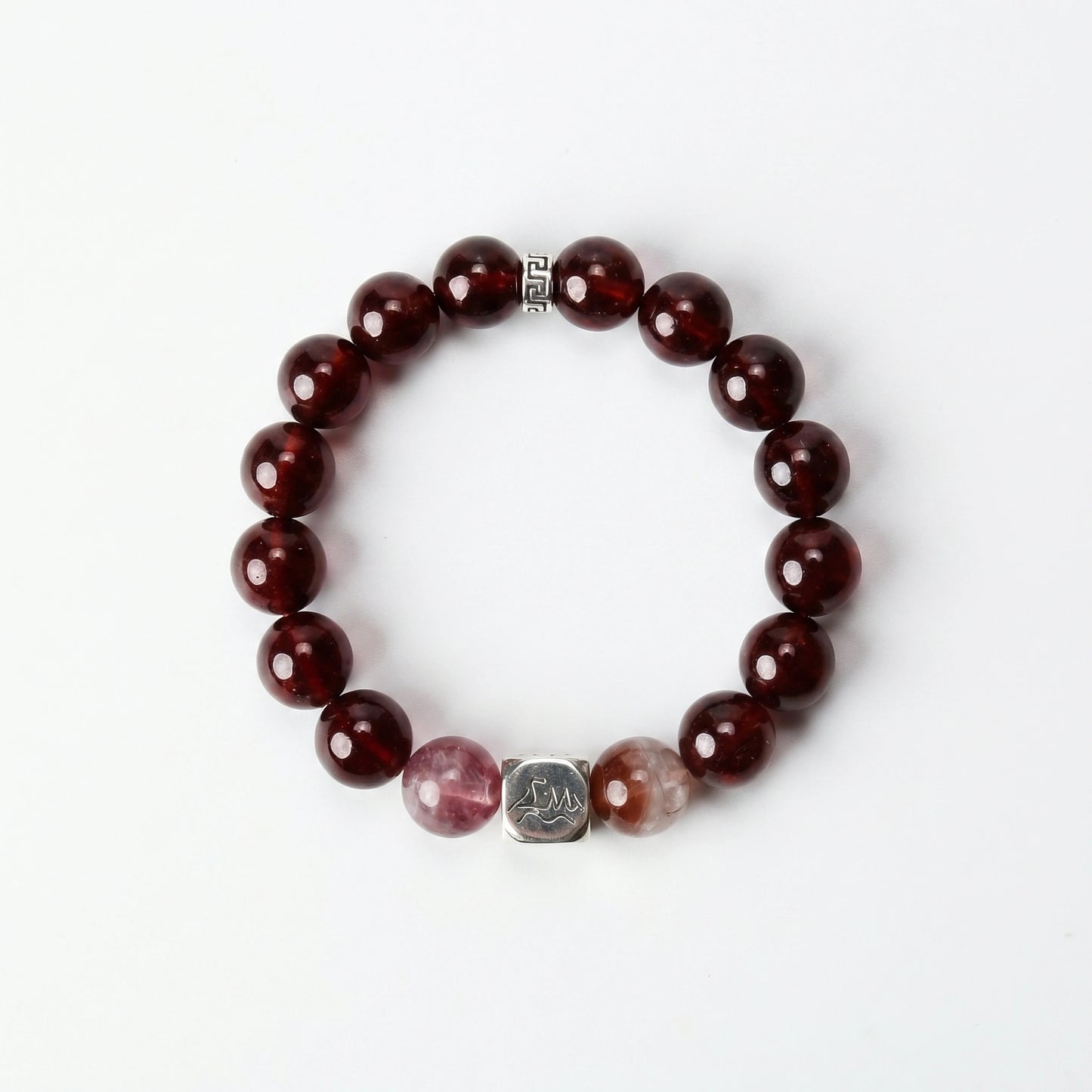 Solaris fire crystal bracelet — orange garnet and purple auralite-23 — ignites spiritual awakening and passion — Leymen Jewels