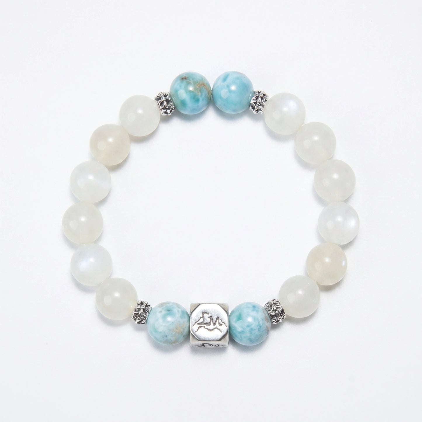 Tideborne water crystal bracelet — larimar and garnierite — boosts communication and balances emotions — Leymen Jewels