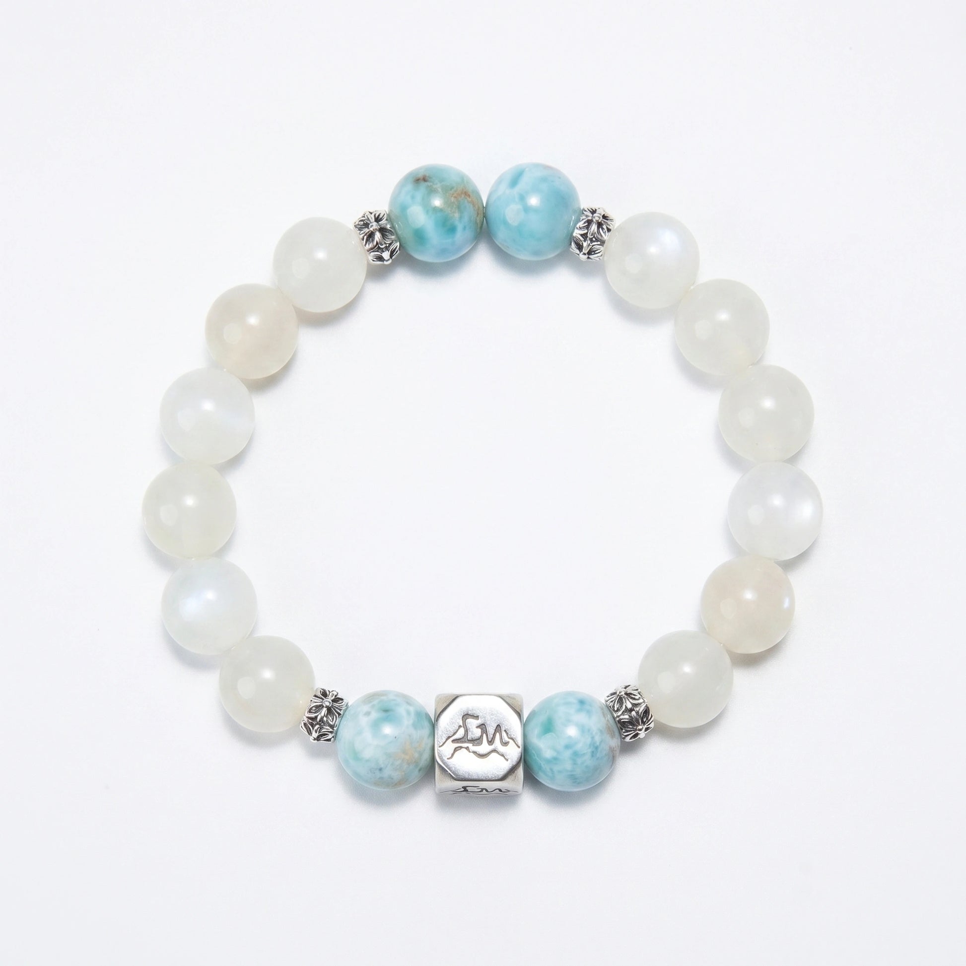Tideborne water crystal bracelet — larimar and garnierite — boosts communication and balances emotions — Leymen Jewels